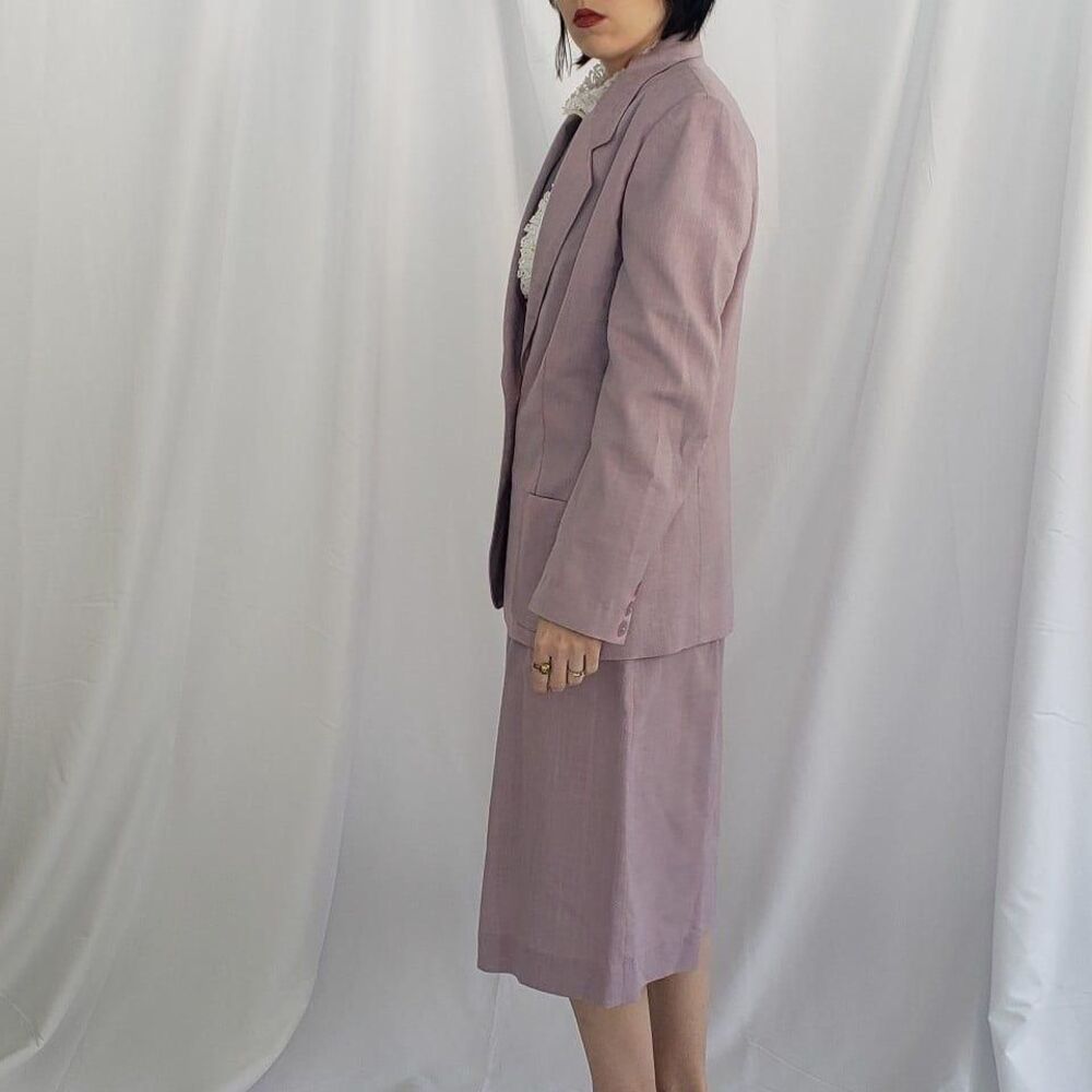 80s/90s Hand Made Purple Skirt Suit - Picture 2 of 6